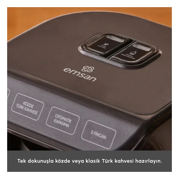 Emsan Hatır Köz Shiny Black Türk Kahve Makinesi - Görsel 3