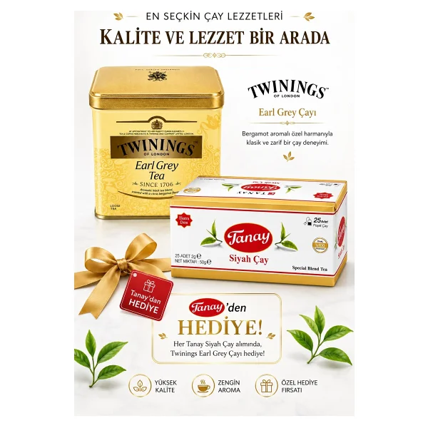 Twinings Earl Grey Çayı 500 Gr + Tanay Siyah Çay Hediye Kampanyası - Görsel 4