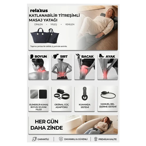 Relaxus Rlx20 Isıtmalı Masaj Yatağı - Görsel 3