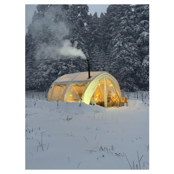Shufa Glampıng Tekne Şekilli Şişme Çadır 400x350x220 cm - Şeffaf Kapı ve Pencereli - Görsel 5