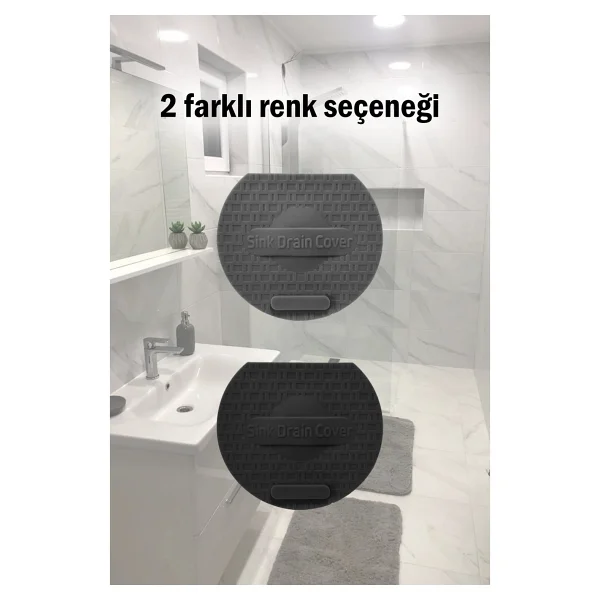 Lavabo Kötü Koku Giderici Önleyici Silikon Mat Sızdırmaz Lavabo Tıkacı Lavabo Tıpası Evye Kapağı Gri - Görsel 6