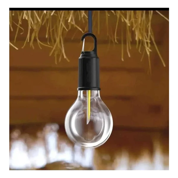 Taşınabilir Şarjlı LED Ampül Outdoor Kamp Bahçe Lambası 10w Askılı Kırılmaz LED Işık - Görsel 2