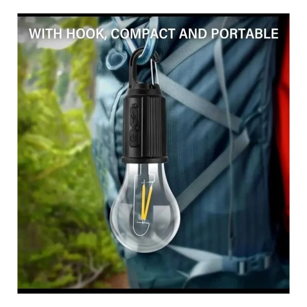 Taşınabilir Şarjlı LED Ampül Outdoor Kamp Bahçe Lambası 10w Askılı Kırılmaz LED Işık - Görsel 3