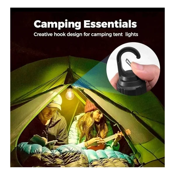 Taşınabilir Şarjlı LED Ampül Outdoor Kamp Bahçe Lambası 10w Askılı Kırılmaz LED Işık - Görsel 4