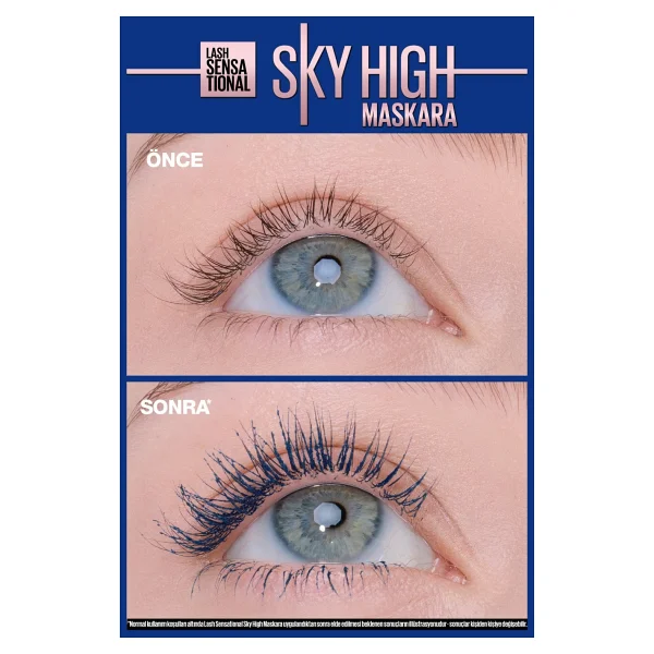 Maybelline New York Sky High Navy Blue Mavi Maskara - Kirpiklerde Limitsiz Uzunluk Ve Hacim Etkisi - Görsel 3