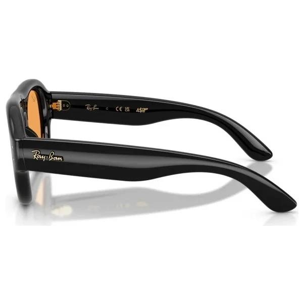 Ray-Ban Aviator Puffer 4925 601/7 Black-Orange Güneş Gözlüğü - Görsel 2