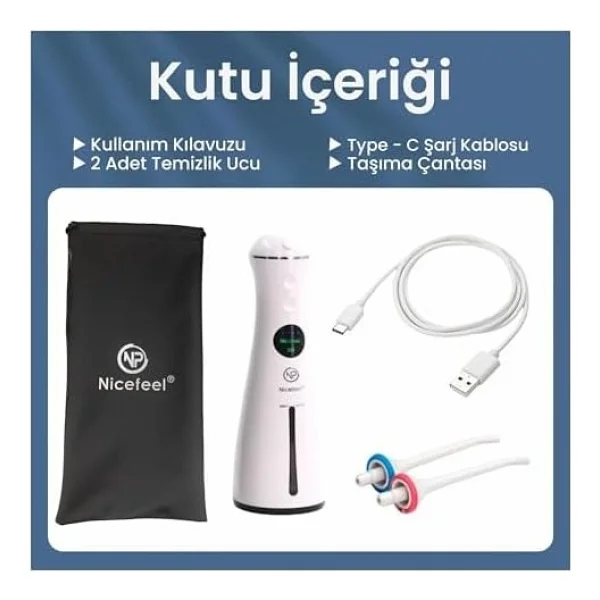 Npo Nicefeel Fc1596 Taşınabilir,Şarjlı,Masajlı,Diş Teli/Protez Bakım Profesyonel Ağız Duşu (Beyaz) - (Cleareyelets)Black-Radiantorchid - Görsel 2