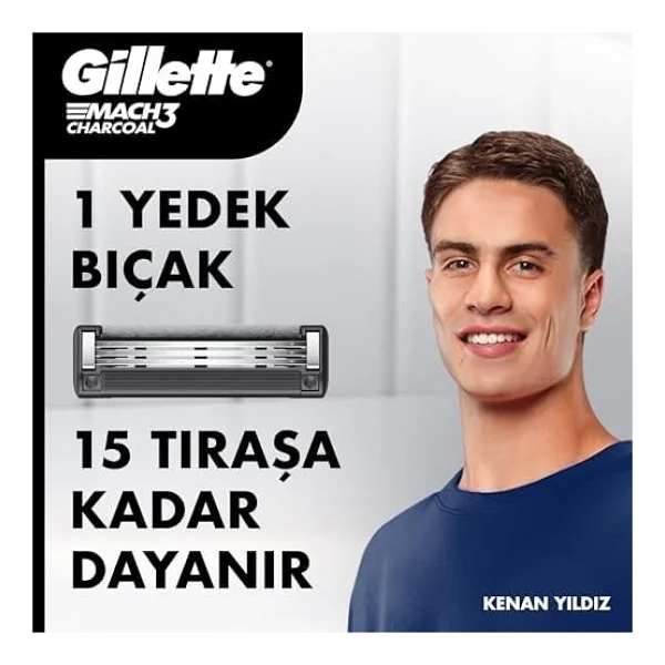 Gillette Mach3 Charcoal 2 Başlıklı Tıraş Bıçağı - Görsel 2