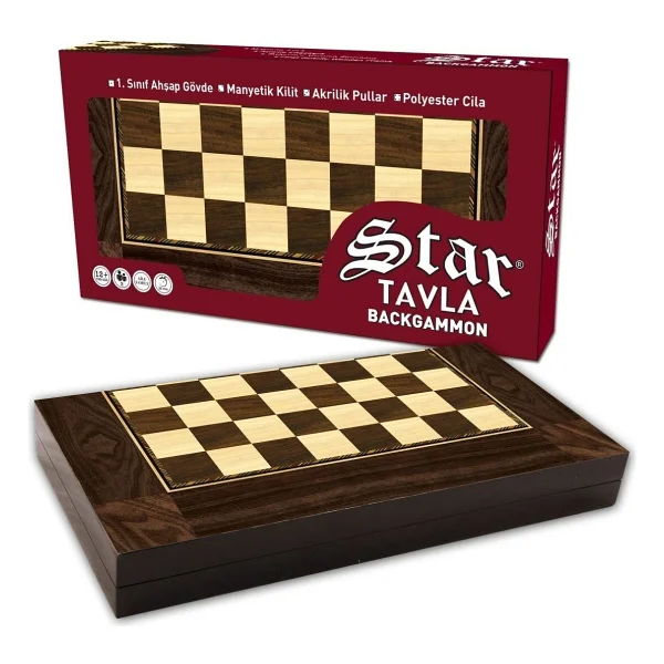 Star Polyester Ceviz Büyük Boy Tavla - Görsel 2