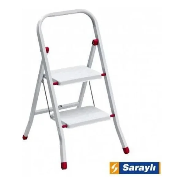 Saraylı Pratik Metal Merdiven Beyaz 2 Basamaklı - Belirtilmemiş - Görsel 2