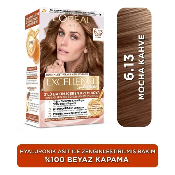 L'oreal Paris Excellence Intense 6.13 Mocha Kahve Saç Boyası - Görsel 2