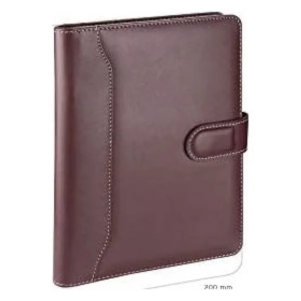2k 5241 Ajanda Tarihsiz Çizgili 17x24 Cm. Ajanda/Defter Hesap Makineli Suni Deri Organizer, Bordo - Görsel 4