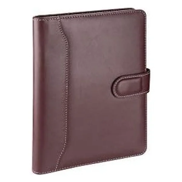 2k 5241 Ajanda Tarihsiz Çizgili 17x24 Cm. Ajanda/Defter Hesap Makineli Suni Deri Organizer, Bordo - Görsel 2