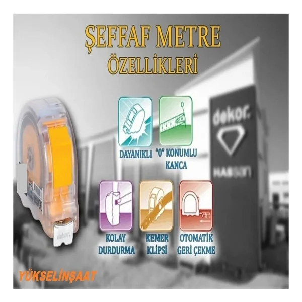 Dekor 408 Şeffaf 5 M X 25 Mm Şerit Metre - Görsel 3