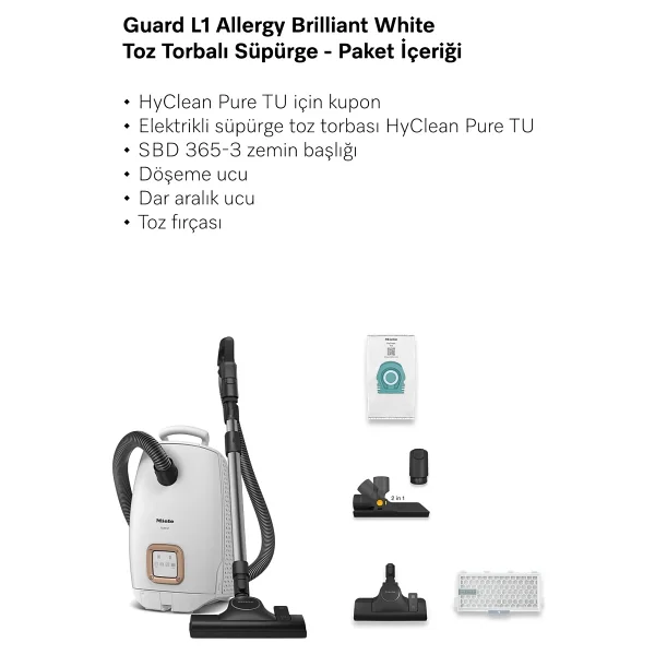 Miele Guard L1 Allergy 890 W Toz Torbalı Süpürge - Görsel 6