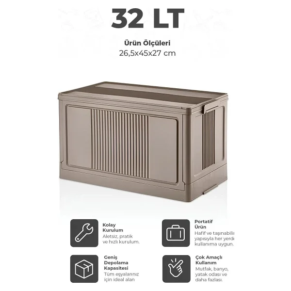 Kitchen Life Tekli İstiflenebilir Portatif Katlanabilir Çok Amaçlı Organizer Dolap-Mutfak Banyo Dolabı - Görsel 4