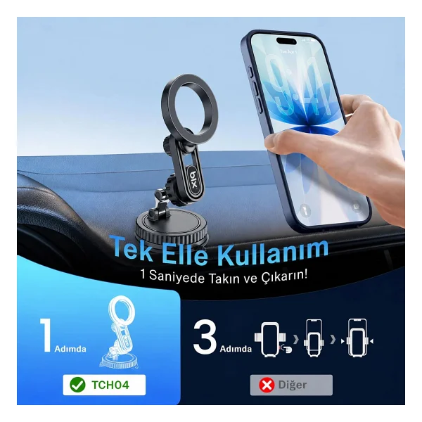 Bix Tch04 Magsafe Vakumlu Manyetik Araç Telefon Tutucu - Görsel 10