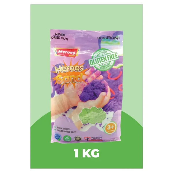 Heroes Kinetik Kum 1000 Gr Eğlenceli Ve Eğitici Oyun Hamuru Yumuşak Ve Kolay Temizlenir - Yeşil - Görsel 8