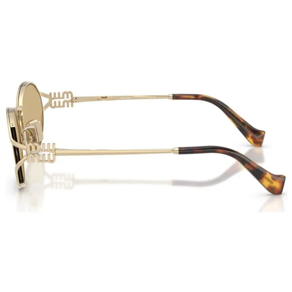 Miu Miu Logo 52ys Zvn10r Gold-Yellow Kadın Güneş Gözlüğü - Görsel 3