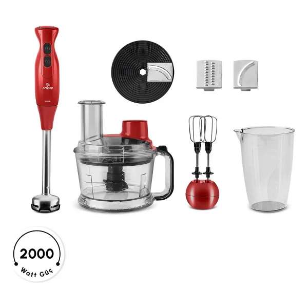 Emsan Pro Multimax 6in1 Kırmızı 2000 W Mutfak Robotu - Görsel 10