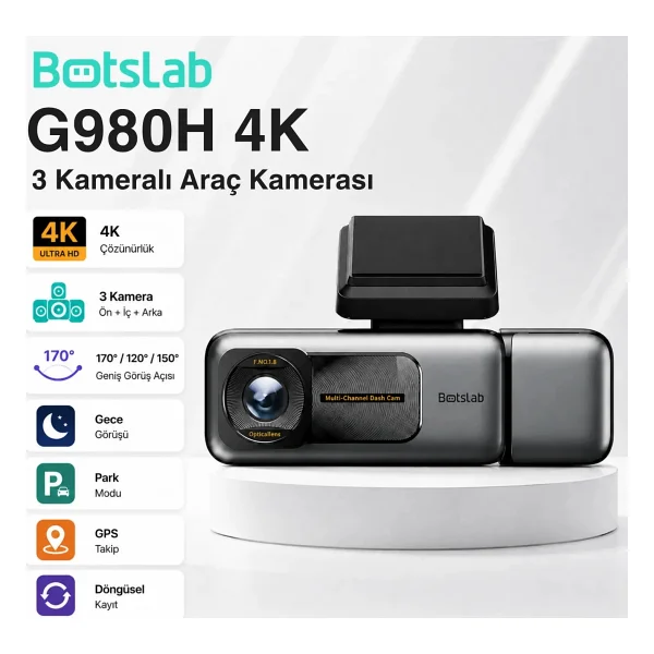 Botslab 360+ G980h Pro 4K 3 Kameralı Araç Kamerası Seti - Görsel 3