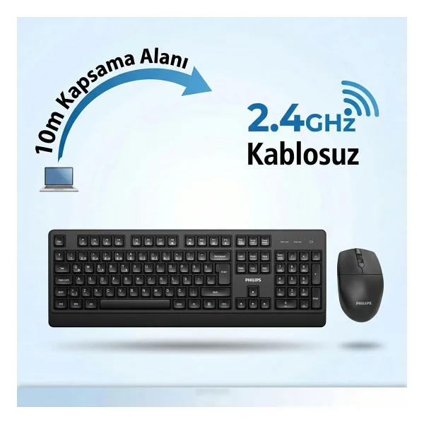 Philips Spt6347 Kablosuz Klavye Mouse Seti - Görsel 7