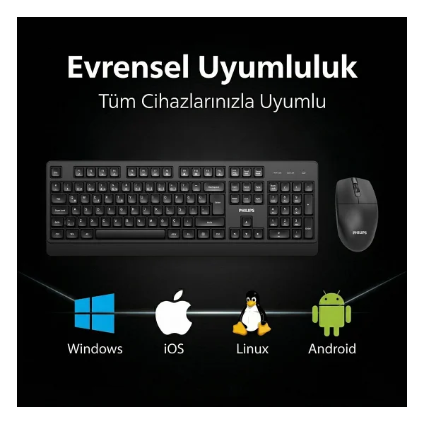 Philips Spt6347 Kablosuz Klavye Mouse Seti - Görsel 8