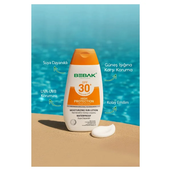 Bebak Spf 30+ Güneş Koruyucu Ve Nemlendirici Etkili, Uva/ Uvb Korumalı Güneş Losyonu 200 Ml - Görsel 5
