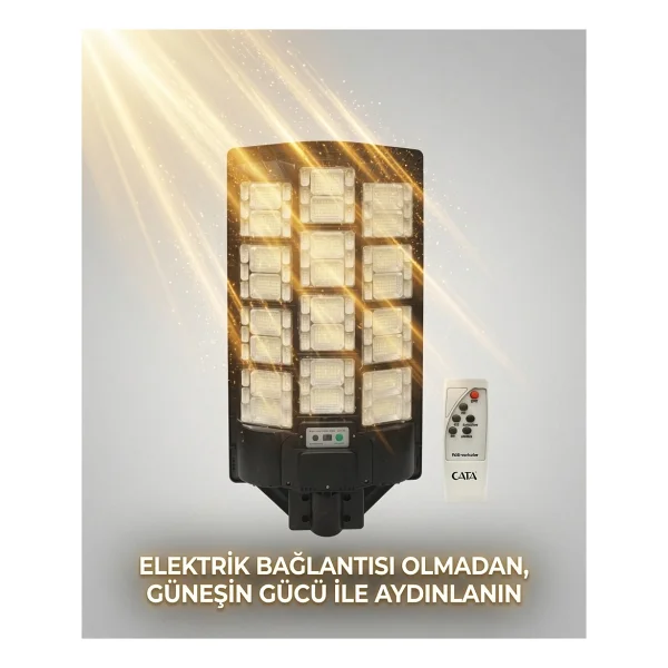 Cata Supernova Ct-4645 1200 W Sensörlü Güneş Enerjili Sokak Armatürü - Görsel 2