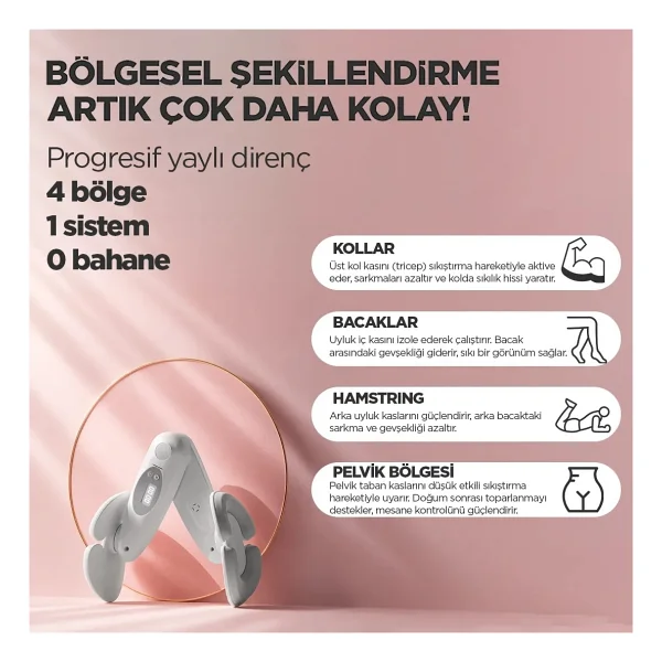 Relaxus İç Bacak Egzersiz Aleti Thigh Master Kegel Cihazı Pelvik Taban Kas Aleti Kalça Ve Kol Sıkılaştırıcı - Görsel 5