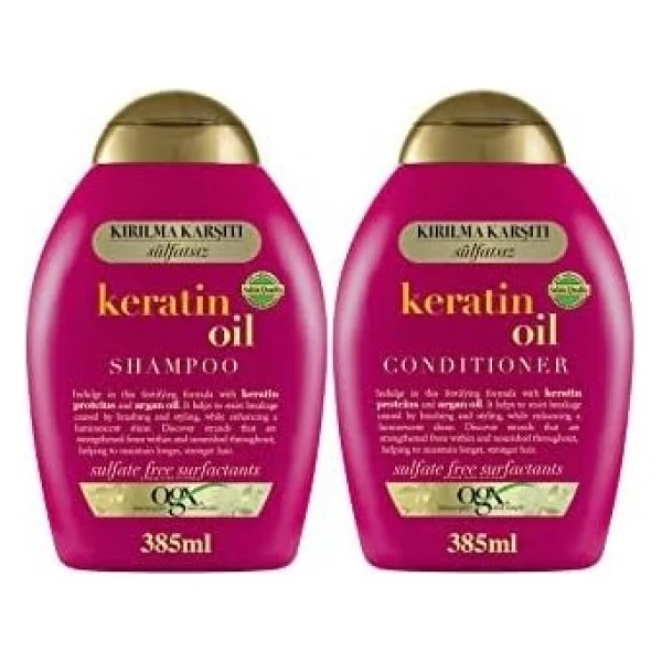 Ogx Kırılma Karşıtı Keratin Oil Sülfatsız Şampuan 385 Ml + Saç Kremi 385 Ml - Görsel 4