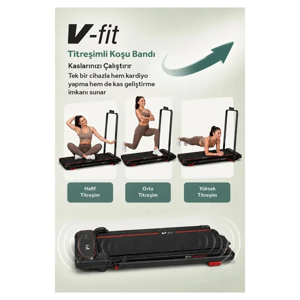 Voit Vibro Run Lite Titreşim Modlu Loop Bant Seti Hediyeli Katlanabilir Koşu ve Yürüyüş Bandı - 8 Km/h Brushless Motor - VibroRun - Görsel 3
