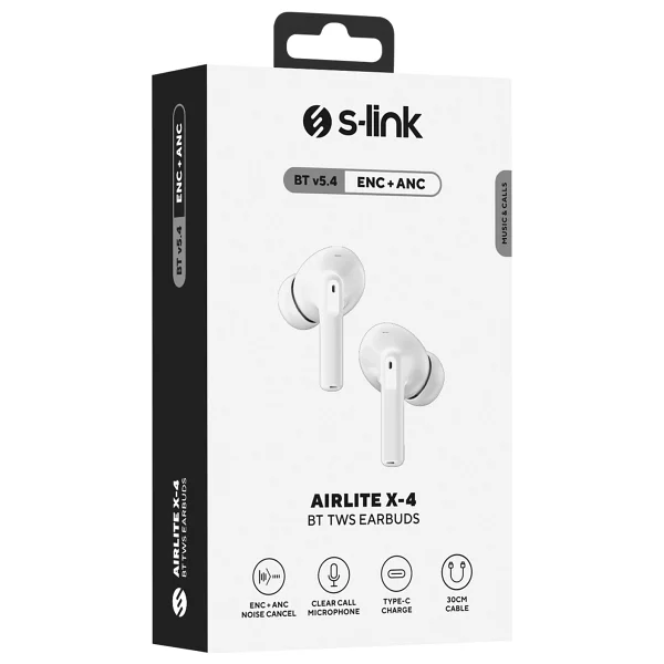 S-Link Airlite X-4 ANC TWS Beyaz Kulak İçi Bluetooth Kulaklık - Görsel 10