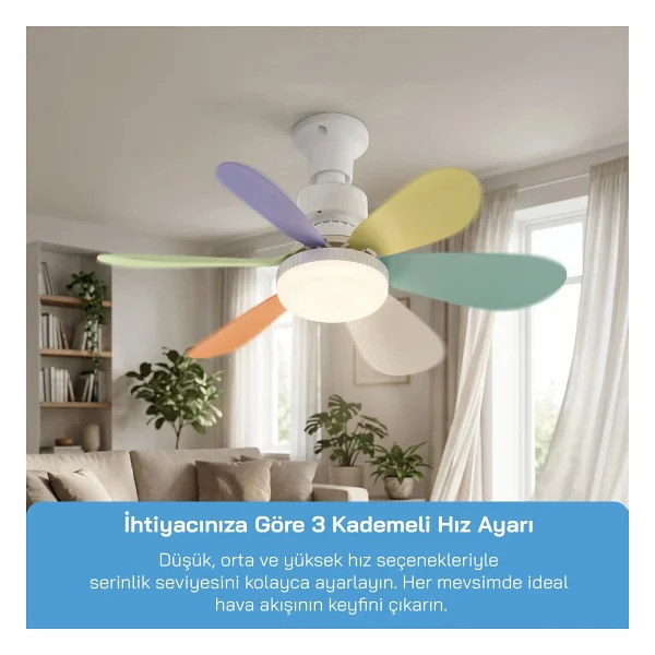 Sinbo Sf-7708 Aydınlatmalı Uzaktan Kumandalı Tavan Vantilatörü - Görsel 3