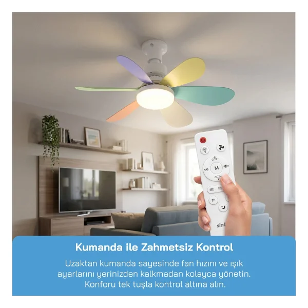 Sinbo Sf-7708 Aydınlatmalı Uzaktan Kumandalı Tavan Vantilatörü - Görsel 5