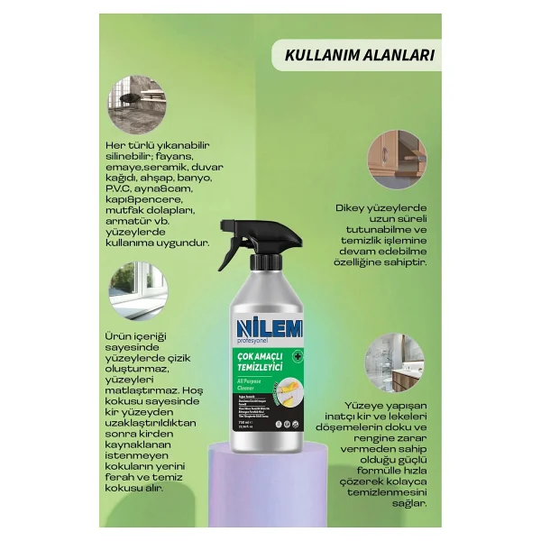 Nilem Profesyonel Bitkisel Çok Amaçlı Temizleyici Leke Çıkarıcı 750 ml - Görsel 9