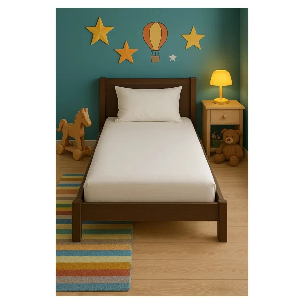 Soley Jersey %100 Doğal Pamuklu Tek Kişilik 100 X 200 Lastikli Çarşaf - Beyaz - 100 X 200 Cm - Görsel 6