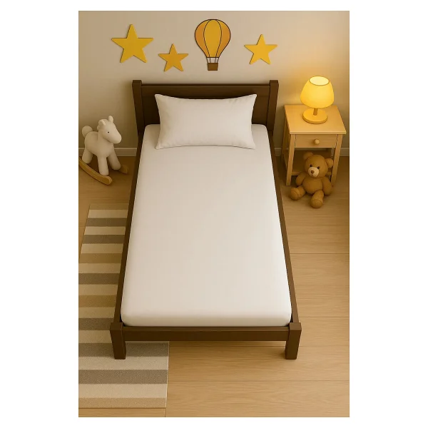 Soley Jersey %100 Doğal Pamuklu Tek Kişilik 100 X 200 Lastikli Çarşaf - Beyaz - 100 X 200 Cm - Görsel 9