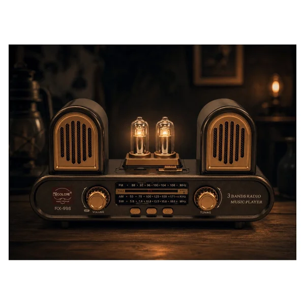 Coverzone Yeni Nesil Radyo Fm Am Sw 3 Bant Radyo Bluetooth 5.3 Hoparlör USB Tf Kart Destekli Type-C Şarjlı Müzik Çalar 18650 Pilli TWS Stereo Taşınabilir Radyo 13cm X26cm RX-998 - Görsel 5