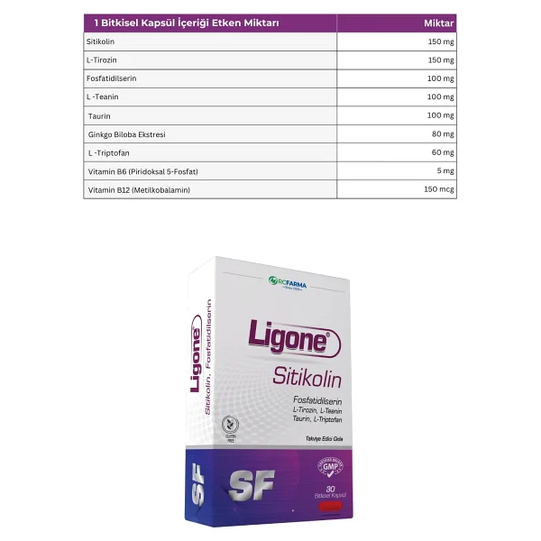 Ligone Sitikolin Fosfatidilserin 30 Kapsül - Görsel 7