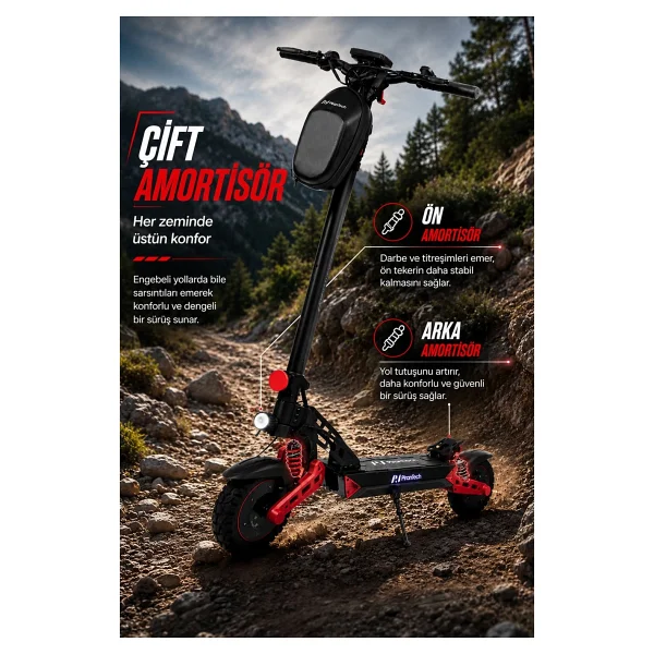 Pirantech D2 Pro Max 3000 W Elektrikli Scooter - Görsel 6