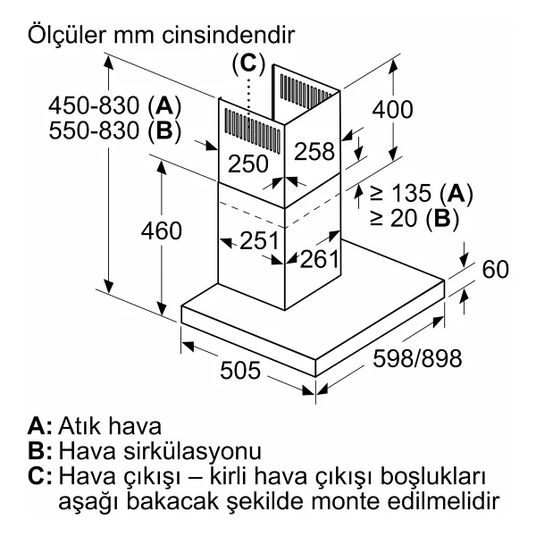 Bosch Dwb67bk60t Siyah Duvar Tipi Davlumbaz - Görsel 2