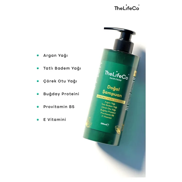 The Lifeco Hairfood Değerli Yağlar Serisi Doğal Şampuan 250 Ml - Görsel 4