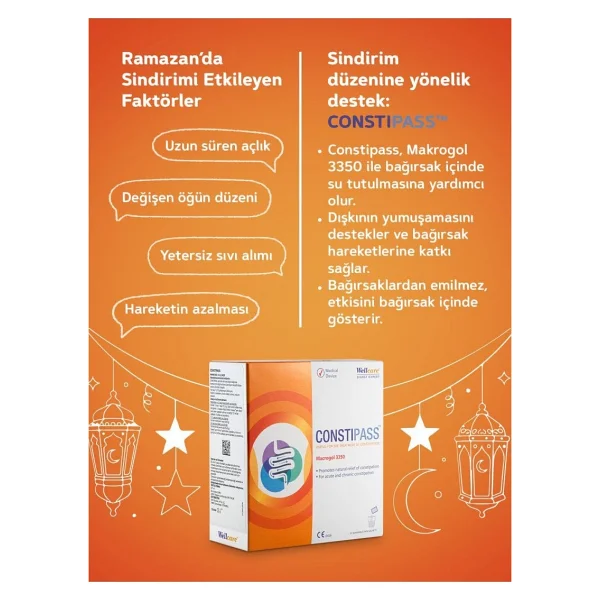 Wellcare Constipass Macrogol 3350 10 Saşe - Görsel 3