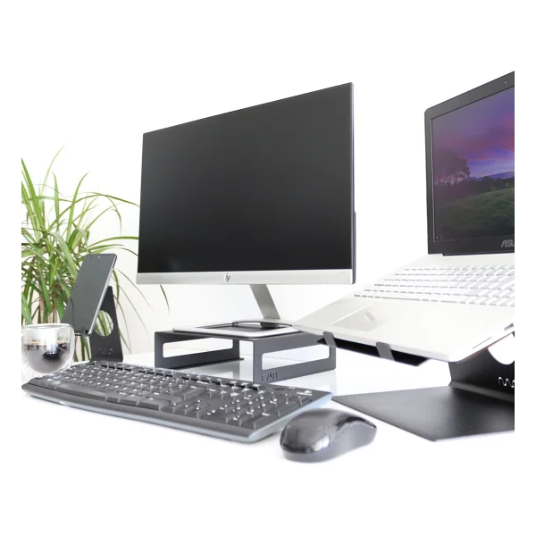 Hansdo - Monitör Standı - Laptop Standı - Monitör Yükseltici - Metal - Siyah - Sms2bl - Görsel 3