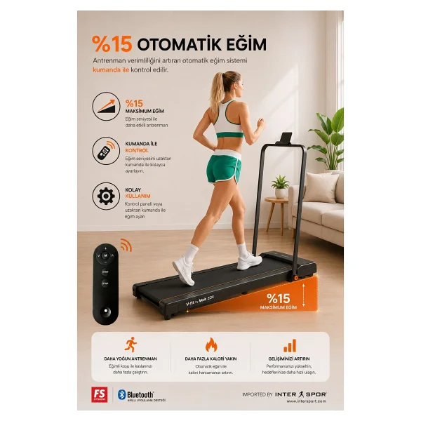 V-Fit Zoe Uzaktan Kumandalı Katlanabilir Koşu Bandı - Görsel 4