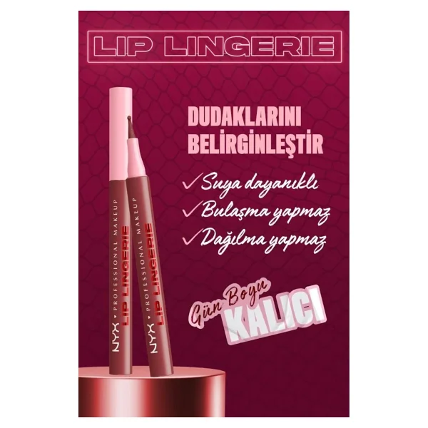 Nyx Professional Makeup Lip Lingerie Stain 02 Naughty Nude Dudak Kalemi - Görsel 8