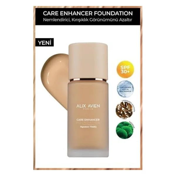 Alix Avien Kırışıklık Karşıtı Nemlendirici Spf30 Parlak Bitişli Fondöten Care Enhancer 810 Desert Sand (2 Paketi) - Görsel 4