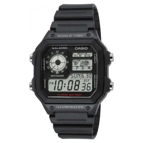 Casio Standart Ae-1200wh-1avdf Antrasit Silikon Kordon Erkek Kol Saati - Görsel 10