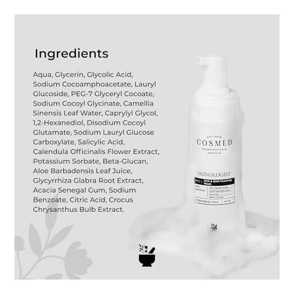 Cosmed Skinologist Aha & Bha 150 Ml Yüz Temizleme Köpüğü - Görsel 2